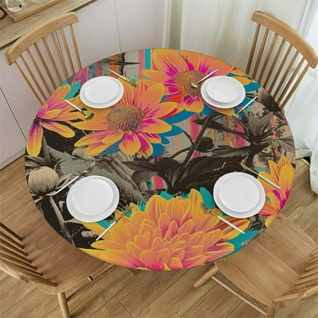 YANMS 60s 70s Hippie Flowers Round Tablecloth Waterproof 100% Polyester Fiber 42-46
YANMS 60s 70s Hippie Flowers Round Tablecloth Waterproof 100% Polyester Fiber 42-46