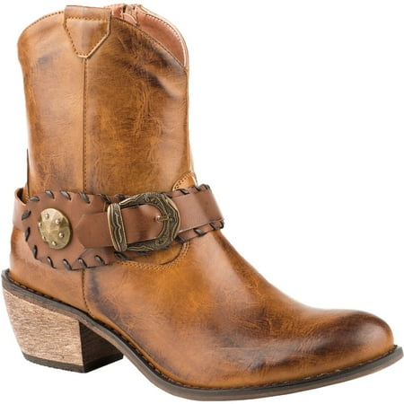 Roper Womens Mae Round Toe Boots Ankle Low Heel 1-2