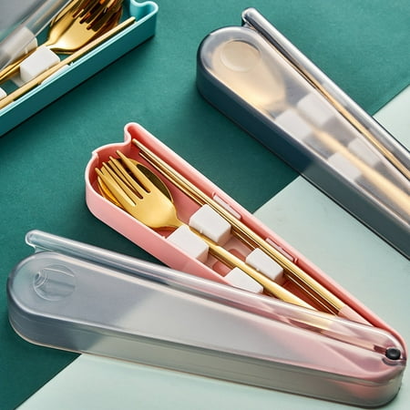 Riguas 1 Set Cutlery Set Easy to Carry Exquisite Rust-Proof Smooth Stainless Steel Student Chopsticks Fork Spoon Set for Dining Room
Riguas 1 Set Cutlery Set Easy to Carry Exquisite Rust-Proof Smooth Stainless Steel Student Chopsticks Fork Spoon Set for Dining Room