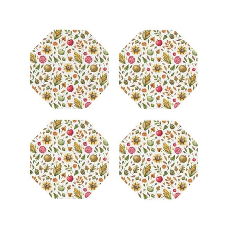 Fuzoiu Fall Fruits And Vegetables Print Leather Coasters Set Drink Coasters Set of 4 for Tabletop Protection Durable PVC Coasters Home Décor and Housewarming Gift-Octagon
Fuzoiu Fall Fruits And Vegetables Print Leather Coasters Set Drink Coasters Set of 4 for Tabletop Protection Durable PVC Coasters Home Décor and Housewarming Gift-Octagon
