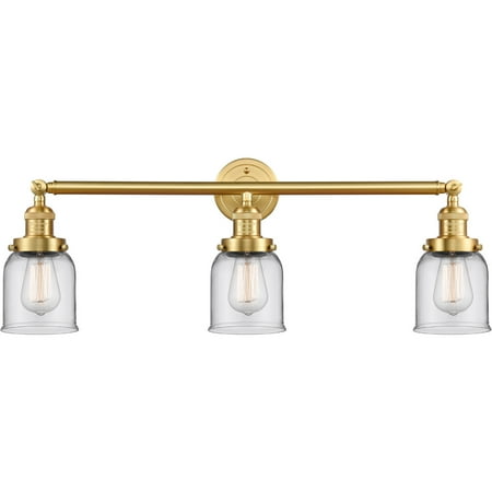 Satin Gold Tone Bathroom Vanity 30 Wide Clear Glass Steel/Cast Brass/Glass Medium Base LED 3 Light Fixture
Satin Gold Tone Bathroom Vanity 30 Wide Clear Glass Steel/Cast Brass/Glass Medium Base LED 3 Light Fixture