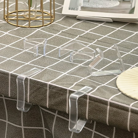 Honrane Transparent Tablecloth Clips - 16Pcs Durable Strong Grip Easy Install Table Cloth Clamp Table Cloth Holders for Home