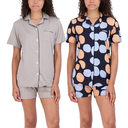 Real Essentials 4 Piece: Womens Long & Short Sleeve Button Down Pajama Set - Ultra Soft (Available In Plus Size)
Real Essentials 4 Piece: Womens Long & Short Sleeve Button Down Pajama Set - Ultra Soft (Available In Plus Size)