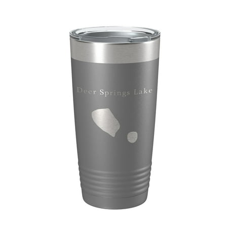 

Deer Springs Lake Map Tumbler Travel Mug Insulated Laser Engraved Coffee Cup Florida 20 oz Dark Gray
