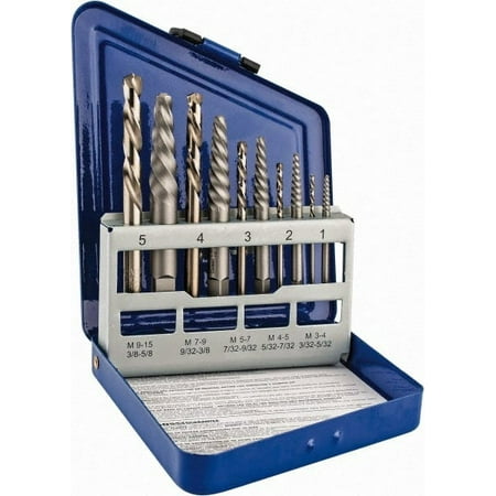 Irwin 10 Piece Spiral Screw Extractor & Drill Bit Set in Metal Index Item 11119
Irwin 10 Piece Spiral Screw Extractor & Drill Bit Set in Metal Index Item 11119