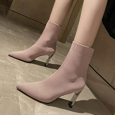 Women Ankle Boots Autumn And Winter Fashion Pointed Toe Thin Heel Mesh Solid Color Simple Stretch Knit Slip On
Women Ankle Boots Autumn And Winter Fashion Pointed Toe Thin Heel Mesh Solid Color Simple Stretch Knit Slip On