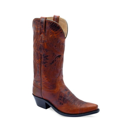 Old West Womens Fashion Wear Burnt Red Leather Cowboy Boots 9 B