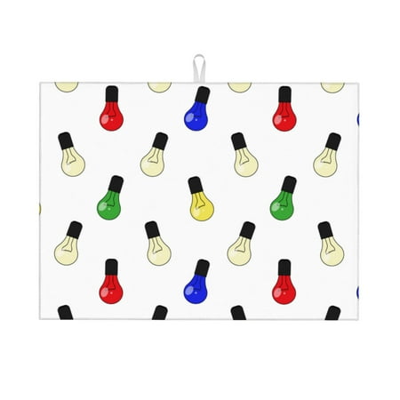 Dish Drying Mats for Kitchen Counter - colorful Light Bulb Print 18x24in Dish Drying Pad Coffee Mat with Hanging Loop Super Absorbent Kitchen Counter Mat Coffee Bar Accessories
Dish Drying Mats for Kitchen Counter - colorful Light Bulb Print 18x24in Dish Drying Pad Coffee Mat with Hanging Loop Super Absorbent Kitchen Counter Mat Coffee Bar Accessories