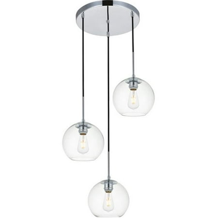 Baxter 3 Light Pendant Ceiling Light with Clear Glass Chrome
