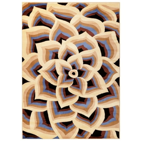 Persian Rugs 1121 Blue Modern Floral Area Rug 2x3