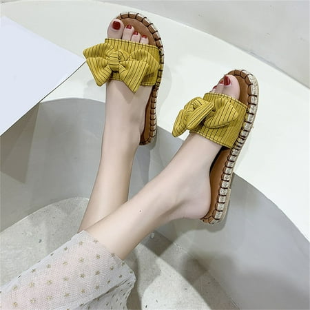 Aayomet Slippers for Women Fashion Slippers Bottom Soft Rope Sandals Flat Bowknot Bottom And Shoes Stripe Women s Women s Yellow 9
Aayomet Slippers for Women Fashion Slippers Bottom Soft Rope Sandals Flat Bowknot Bottom And Shoes Stripe Women s Women s Yellow 9