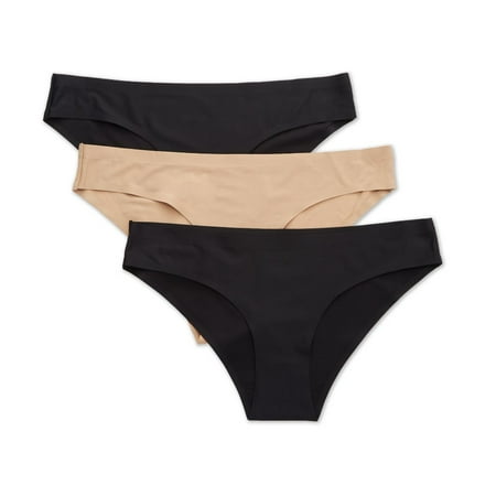 Women s honeydew 540412P Skinz Hipster Panty - 3 Pack (Black/Nude/Black L)