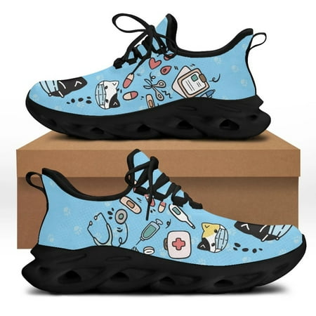 Yikeluo Cartoon Medicine Pattern Ladies Platform Nurse Shoes Breathable Lace up Mesh Swing Sneakers Female Walk Footwear 2024
Yikeluo Cartoon Medicine Pattern Ladies Platform Nurse Shoes Breathable Lace up Mesh Swing Sneakers Female Walk Footwear 2024
