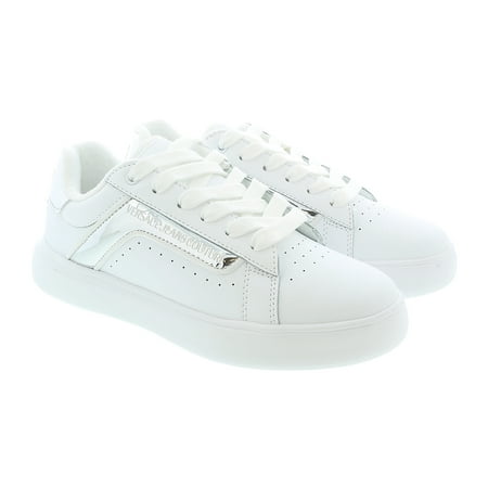 Versace Jeans Couture White/Silver Court Fashion Lace Up Sneakers-6 for Womens