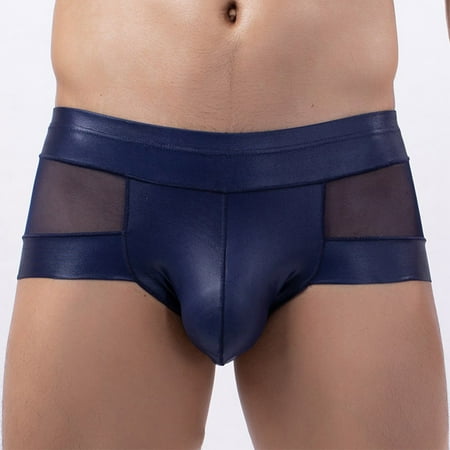 Men Underwear See-through Mesh Boxer Shorts U Convex Pouch Trunks Briefs