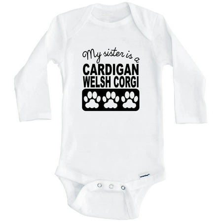 My Sister Is A Cardigan Welsh Corgi One Piece Baby Bodysuit One Piece Baby Bodysuit (Long Sleeve) 3-6 Months White
My Sister Is A Cardigan Welsh Corgi One Piece Baby Bodysuit One Piece Baby Bodysuit (Long Sleeve) 3-6 Months White
