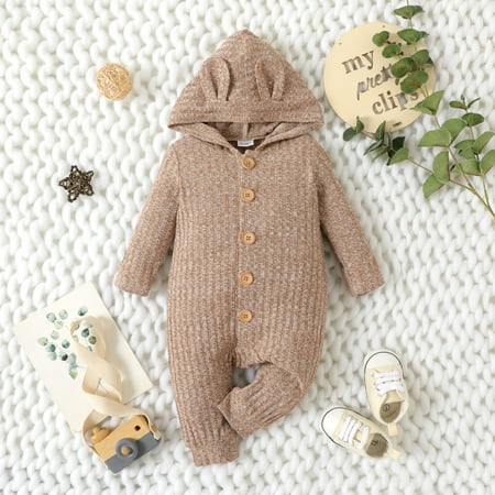 PatPat Newborn Baby Hooded Button up Jumpsuit Unisex Long Sleeve Stripe Bunny Ear Cute Ropmer Infant Winter Bodysuit Warm Outfit Clothes 0-18Month
PatPat Newborn Baby Hooded Button up Jumpsuit Unisex Long Sleeve Stripe Bunny Ear Cute Ropmer Infant Winter Bodysuit Warm Outfit Clothes 0-18Month