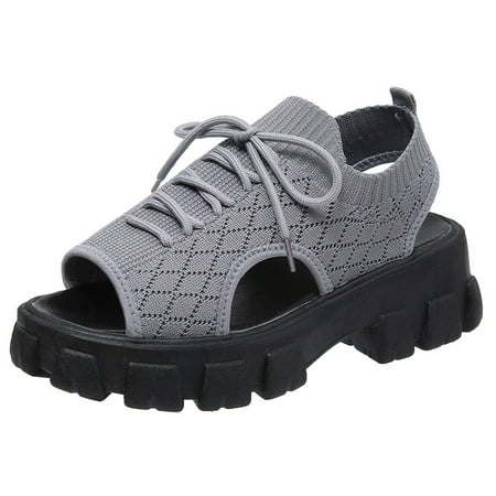 Aueoeo Thick Bottom Knitted Sports Wind Sandals Women s Fashion Breathable Lace Up Fish Mouth Sandals And Slippers
Aueoeo Thick Bottom Knitted Sports Wind Sandals Women s Fashion Breathable Lace Up Fish Mouth Sandals And Slippers