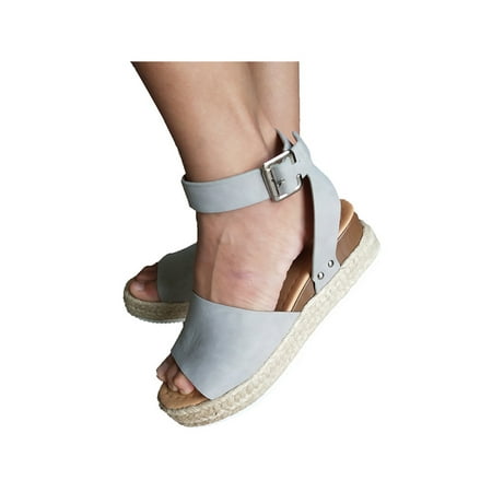 Daeful Women Dress Sandal Peep Toe Platform Sandals Ankle Strap Espadrilles Lightweight Summer Beach Shoes Womens Buckle Gray 10
Daeful Women Dress Sandal Peep Toe Platform Sandals Ankle Strap Espadrilles Lightweight Summer Beach Shoes Womens Buckle Gray 10
