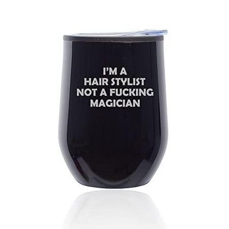 Stemless Wine Tumbler Coffee Travel Mug Glass with Lid I m A Hair Stylist Not A Magician Funny (Black Midnight)
Stemless Wine Tumbler Coffee Travel Mug Glass with Lid I m A Hair Stylist Not A Magician Funny (Black Midnight)