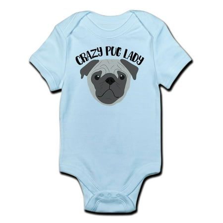 CafePress - Crazy Pug Lady - Baby Light Bodysuit