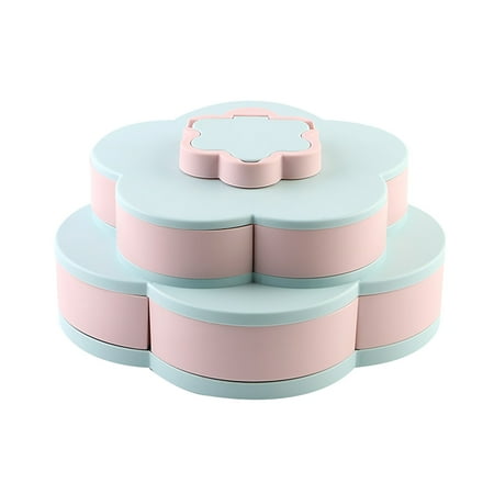 Coerni Double Layer Candy And Dried Fruit Plate Creative Rotating Design Dessert Plate