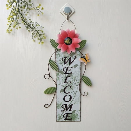 Shpwfbe room decor Wrought Iron Painted Sunflower Gl Door Wall Fence Pendant