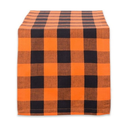 14 x 108 in. Orange Buffalo Check Table Runner