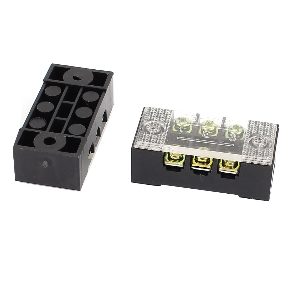 4 Pcs 600V 15A 3P Dual Row Electric Barrier Terminal Block Wire