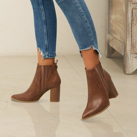 Women‘s Pointed Toe Ankle Boots Solid Color Chunky Heeled Comfy Fashion Short Boots Women‘s Block Heeled Footwear
Women‘s Pointed Toe Ankle Boots Solid Color Chunky Heeled Comfy Fashion Short Boots Women‘s Block Heeled Footwear