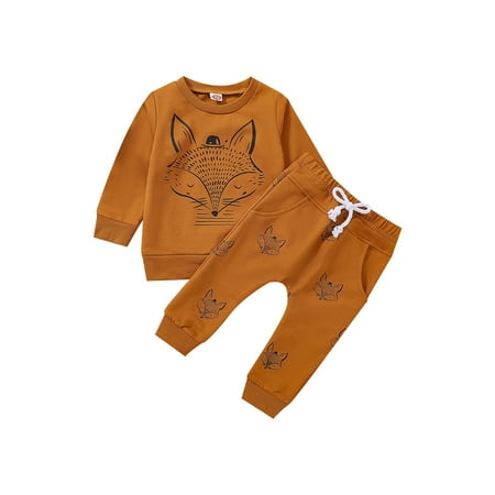 Sunisery Infant Baby Boys Girls 2 Pcs Pants Suit Crewneck Cartoon Fox Print Shirt + Pants Set
Sunisery Infant Baby Boys Girls 2 Pcs Pants Suit Crewneck Cartoon Fox Print Shirt + Pants Set