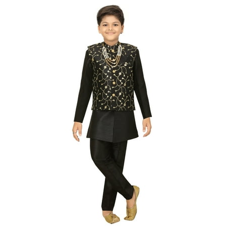 Ahhaaaa Kids Ethnic Waistcoat Kurta and Pajama Set For Boys (Sherwani)