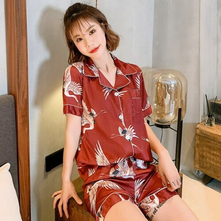 DanceeMangoo Short Sleeve Silk Pajamas Set Cute Flowers Print Sleepwear Summer Saft 4XL 5XL Spring Women Nightwear Casual Home Clother
DanceeMangoo Short Sleeve Silk Pajamas Set Cute Flowers Print Sleepwear Summer Saft 4XL 5XL Spring Women Nightwear Casual Home Clother