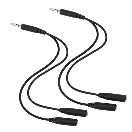 2PCS 3.5mm Audio Y Splitter Cable Headset Audio Microphone Adapter 2 Female to 1 Male for Smart Phone Tablet PC Laptop