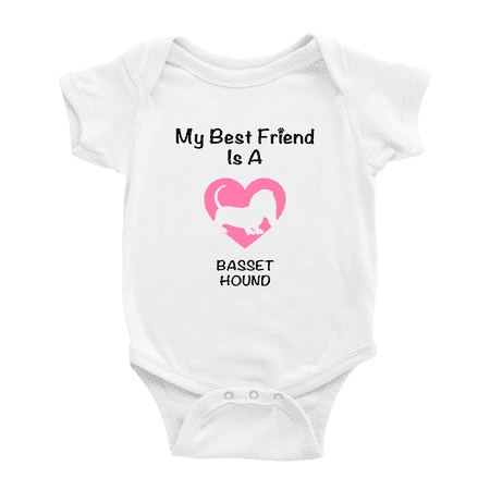My Best Friend is A Basset Hound Dog Funny Baby Romper Infant Clothes
