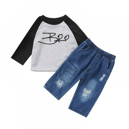 BULLPIANO Fall/Winter Newborn Infant Baby Boy Clothes Set Long Sleeve Crewneck Sweatshirts Pullover Top Ripped Denim Pants Outfit
BULLPIANO Fall/Winter Newborn Infant Baby Boy Clothes Set Long Sleeve Crewneck Sweatshirts Pullover Top Ripped Denim Pants Outfit
