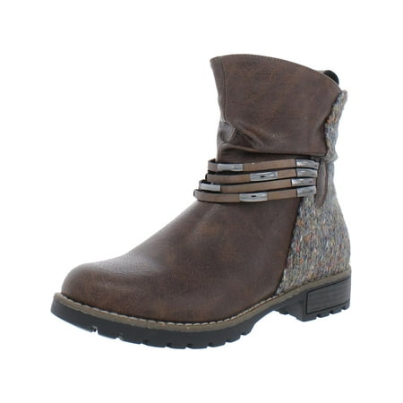 Muk Luks Womens Tisha Faux Leather Memory Foam Ankle Boots
