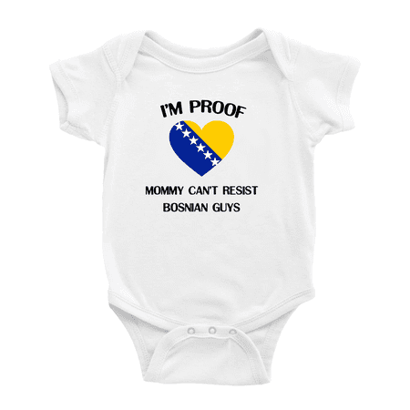 I m Proof Mommy Can t Resist Bosnian Guys Cute Baby Romper Bodysuit For Boy Girl (White 18-24 Months)
I m Proof Mommy Can t Resist Bosnian Guys Cute Baby Romper Bodysuit For Boy Girl (White 18-24 Months)