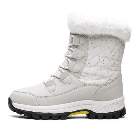 Women s snow boots warm fur lining winter boots non-slip waterproof and cold-proof outdoor walking shoes