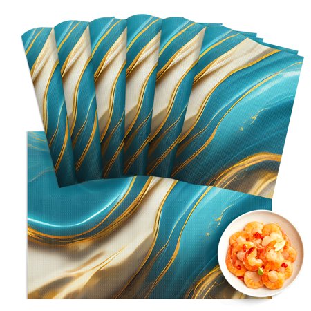 Marble Placemats Set of 6 Washable Vinyl Woven Table Mats Heat Resistant Non-Slip Place Mats for Dining Table
Marble Placemats Set of 6 Washable Vinyl Woven Table Mats Heat Resistant Non-Slip Place Mats for Dining Table