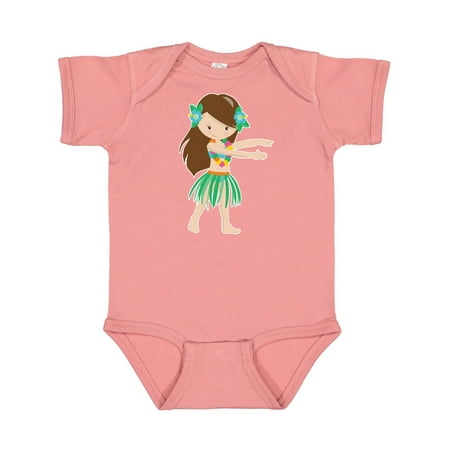 Inktastic Brown Haired Hula Girl Gift Baby Girl Bodysuit