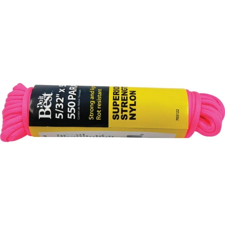 1PACK Do it Best 550 5/32 In. x 50 Ft. Pink Nylon Paracord