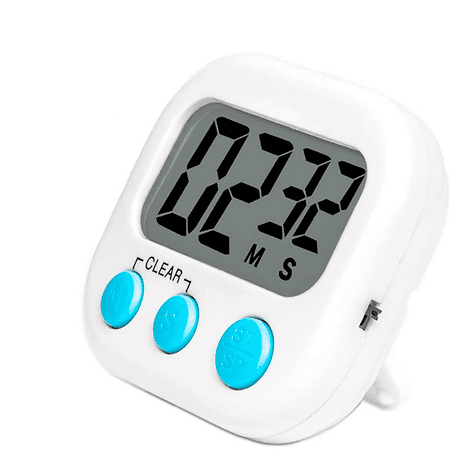 ViveComb Digital Kitchen Timer Simple Operation Big Digits Loud Alarm Magnetic Backing Timer White