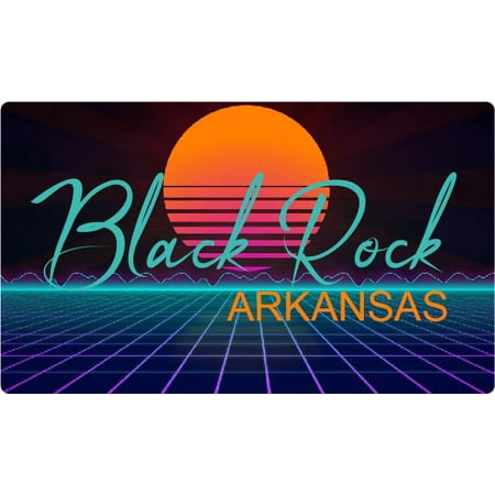 Black Rock Arkansas 4 X 2.25-Inch Fridge Magnet Retro Neon Design