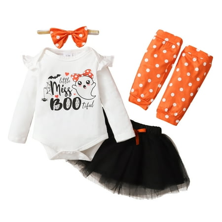 KIMI BEAR Baby Girls Romper Outfits 9 Months Infant Girls Fall Winter Clothes Halloween Element Long Sleeve Jumpsuit Mesh Skirt Headband Leg Covers 4PCs Set 9-12 Months White
KIMI BEAR Baby Girls Romper Outfits 9 Months Infant Girls Fall Winter Clothes Halloween Element Long Sleeve Jumpsuit Mesh Skirt Headband Leg Covers 4PCs Set 9-12 Months White