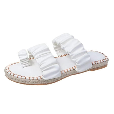 JeashCHAT Clearance Slip On Slide Sandals for Women Women s Car Stitching Rope Solid Color Flat Heel Back Hollow Low Top Slippers (White)
JeashCHAT Clearance Slip On Slide Sandals for Women Women s Car Stitching Rope Solid Color Flat Heel Back Hollow Low Top Slippers (White)