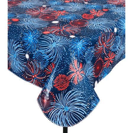 Summer Fun Americana Vinyl Tablecloth with Flannel Backing: USA Red White Blue Fireworks 52 x 70
Summer Fun Americana Vinyl Tablecloth with Flannel Backing: USA Red White Blue Fireworks 52 x 70