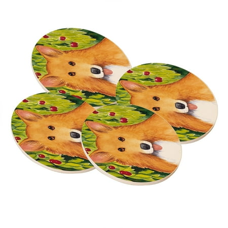 KuzmarK Sandstone Drink Coaster (set of 4) - Welsh Corgi with Cherries Art by Denise Every
KuzmarK Sandstone Drink Coaster (set of 4) - Welsh Corgi with Cherries Art by Denise Every