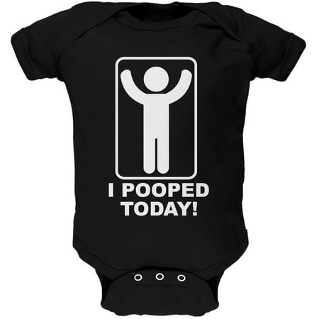 I Pooped Today Black Baby One Piece - 12-18 months