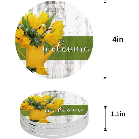 ZHANZZK Spring Flowers Tulip and Kettle Wooden Grain Set of 4 Round Coaster for Drinks Absorbent Ceramic Stone Coasters Cup Mat with Cork Base for Home Kitchen Room Coffee Table Bar Decor
ZHANZZK Spring Flowers Tulip and Kettle Wooden Grain Set of 4 Round Coaster for Drinks Absorbent Ceramic Stone Coasters Cup Mat with Cork Base for Home Kitchen Room Coffee Table Bar Decor